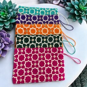 Pochette artisanale Marocaine - Motifs géométriques traditionnels