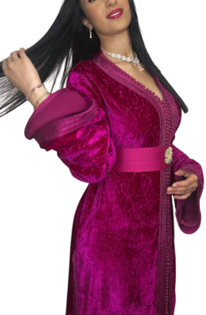 💖 Takchita Zahra Fushia – Couleur vibrante & élégance royale