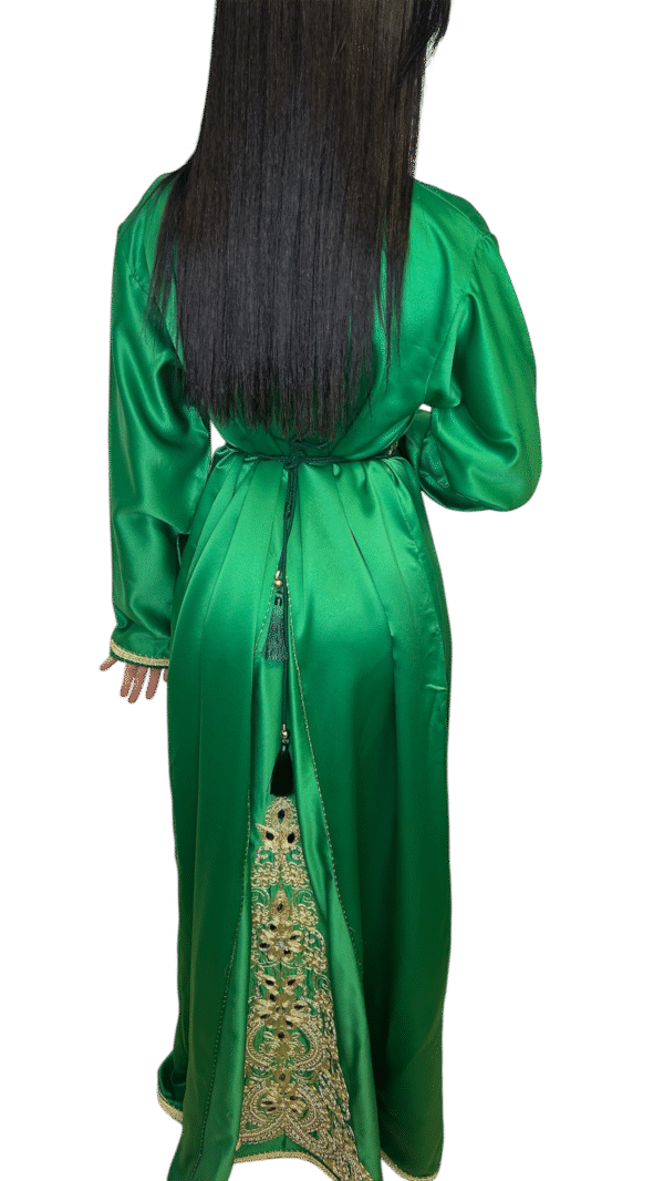 💚 Caftan Vert Malaki – Élégance impériale & détails dorés