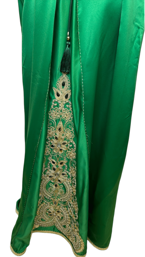 💚 Caftan Vert Malaki – Élégance impériale & détails dorés