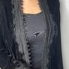 Kimono Marocain noir en velour - Élégance intemporelle